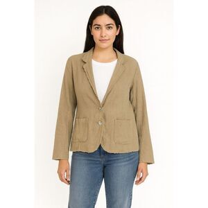 Cut Loose linen cotton frayed detail blazer small